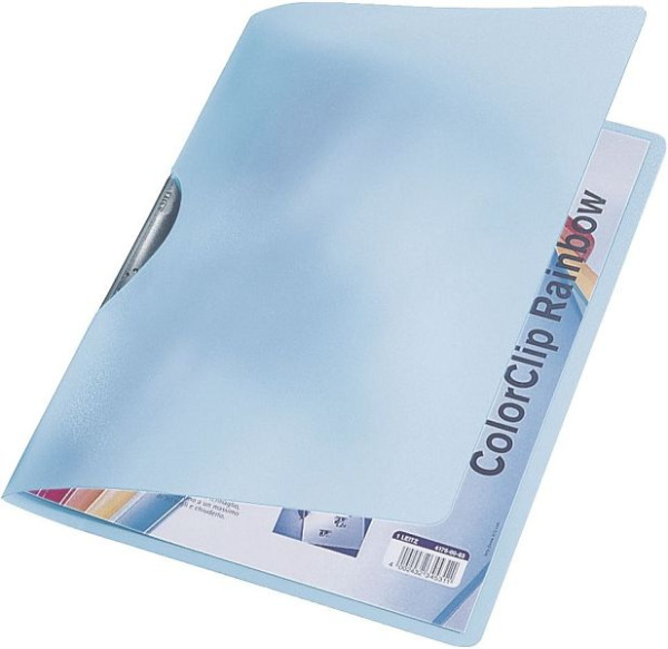 LEITZ 4176 Klemmmappe ColorClip Rainbow, A4, PP, hellblau, 41760030