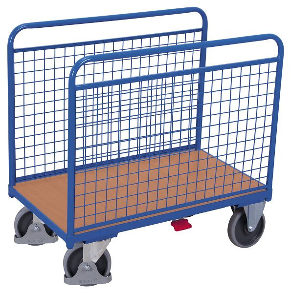 VARIOfit Seitenbügelwagen mit Drahtwänden, Ladefläche: 1.060 x 540 mm, RAL 5010 enzianblau, sw-600.239