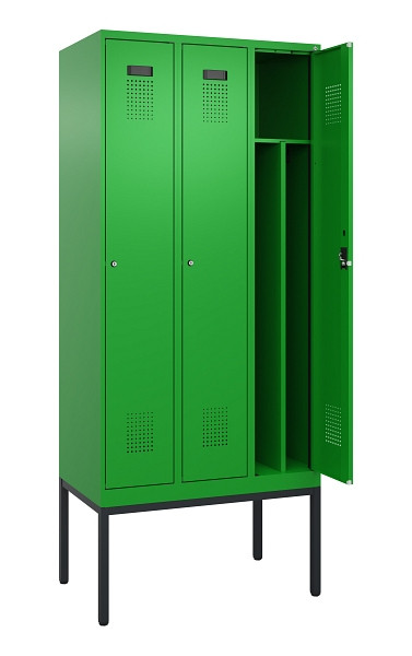 C+P Spind Evolo PLUS, Gestell, 3 Abteile, 2120x900x500mm, 6037/6037, Verschluss Zylinderschloss, 0490307-30F S10053