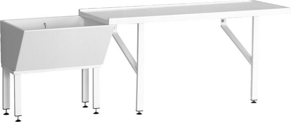 KWC Putztischanlage, SIRIUS, MIRANIT, 2700x805x650 mm, Platte 2000 mm, 2000103286