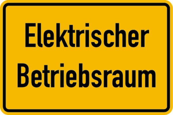 Schilder Klar Gebäudekennzeichnung Elektrischer Betriebsraum, 300x200x1.5 mm Kunststoff, 231/71