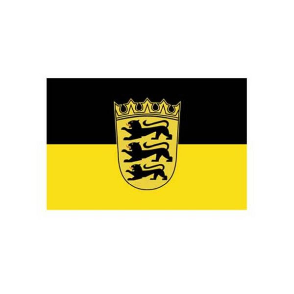 Stein HGS Landesflagge Baden-Württemberg, 400 x 150 cm (Hochformat), mit Kunststoff-Karabiner, FlagTop 110 g/m², für Fahnenmasten ab 8 m, ohne Hohlsaum, 26102