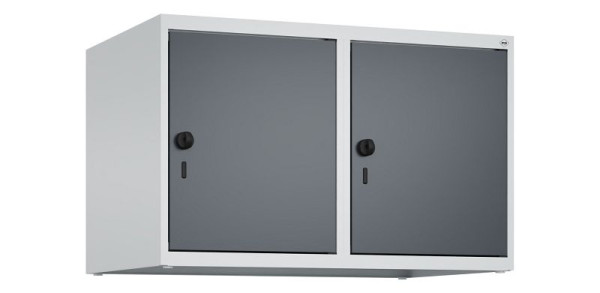 C+P Schrankaufsatz Classic PLUS, Aufsatzschrank, 7035/7016, Drehriegel, 500x800x500mm, 2 Abteile, 080090-22 S10008