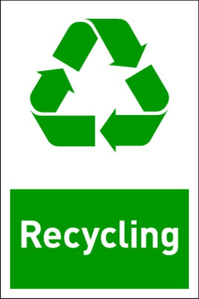 Schilder Klar Design-Recyclingschild: Recycling, 100x150 mm Folie selbstklebend, 6645/60