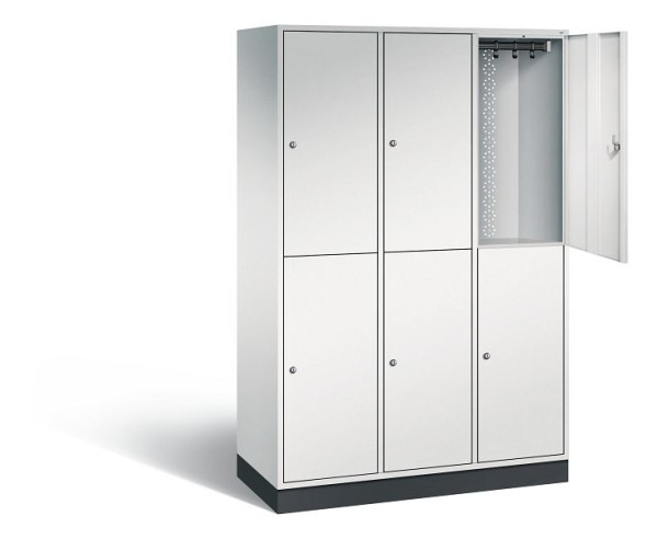 C+P Spind doppelstöckig XL Intro, H1950xB1220xT490mm, Farbe: Lichtgrau, 8270-302 S10002