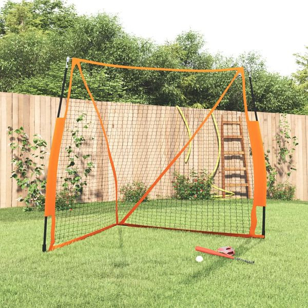 vidaXL Baseball-Netz Tragbar Orange Schwarz 183x182x183 cm Stahl, 93737