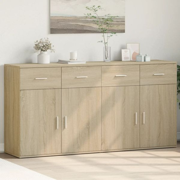 vidaXL Sideboards 2 Stück Sonoma-Eiche 79x38x80 cm Holzwerkstoff, 3276618