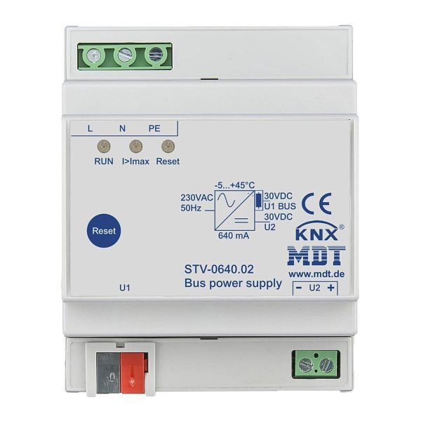 MDT technologies Spannungsversorgung KNX 4TE 640mA LED Bussystem KNX mit LED-Anzeige STV-0640.02, 133596