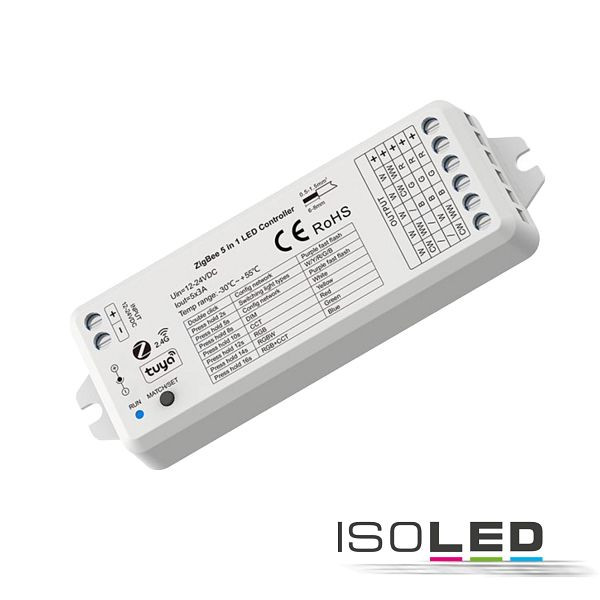 ISOLED Sys-Pro + Zigbee 3.0 Funk 1-5 Kanal PWM-Dimmer, 12-24V DC 5x3A, 115970