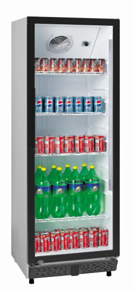 A&S Polarny Flaschenkühlschrank 360 L, 620x635x1732 mm, weiß mit schwarzem Rahmen, KS-360