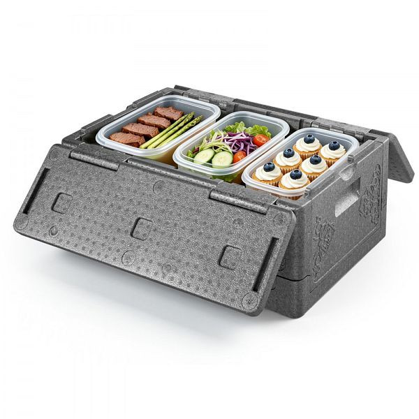 VEVOR Faltbare Thermobox 38L, Isolierbox EPP 600x405x265 mm, Wiederverwendbar, Grau, SPBWXQHSEPPCDSTW1001V0