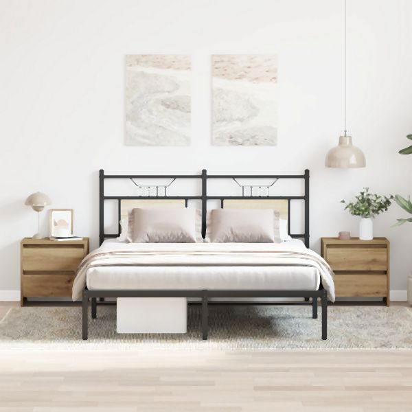 vidaXL Nachttisch 2 Stück Artisan Eiche 45x34x44,5 cm Holzwerkstoff, 863356