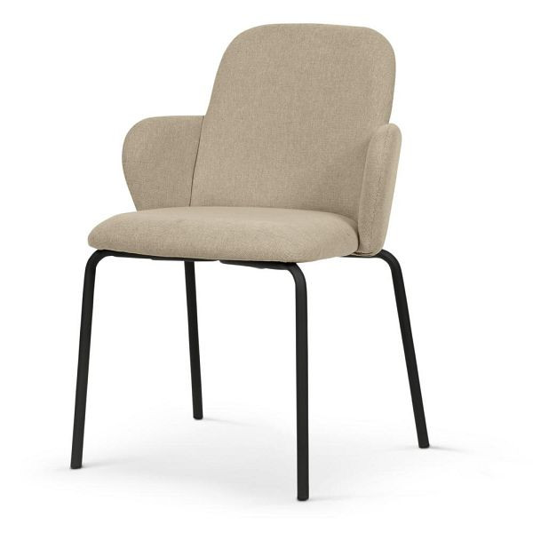 Deskin Konferenz-/Besucherstuhl PADDY DV, 4 Fuß Gestell, schwarz, Stoff Scala, beige-meliert, 352650