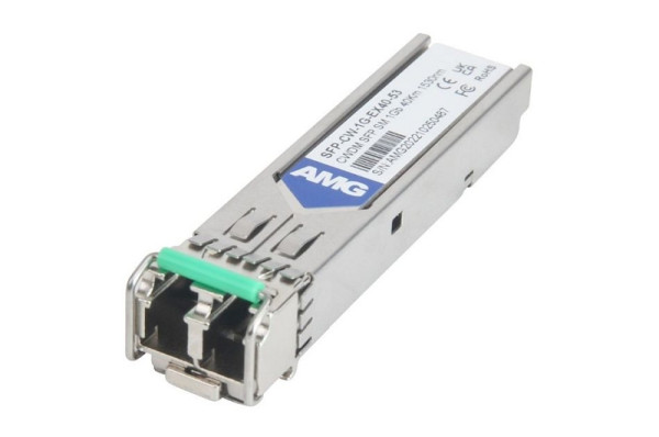 AMG Systems SFP, 1Gb/s, Doppelfaser, Singlemode, 40km Reichweite Tx/Rx: 1530nm, LC, DDM, DWDM, SFP-CW-1G-EX40-53