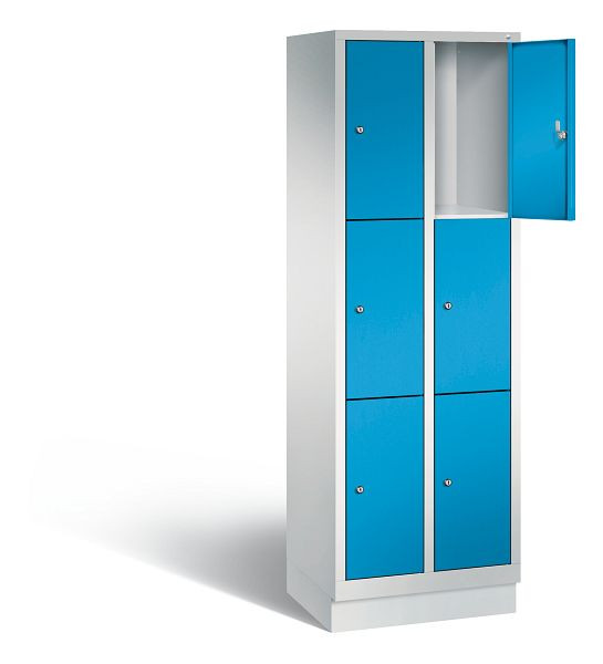 C+P Schließfachschrank Evolo, H1800xB610xT500mm, Farbe: Lichtgrau / Lichtblau, 48020-203 S10010