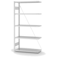 Produktbild von hofe Fachboden-Anbauregal, 2000x400x1000 mm, 5 Fachebenen, RAL 7035, 145 kg Fachlast, 1600 kg Feldlast, einseitige Bedienung, HKA20410XL hofe Fachboden-Anbauregal, 2000x400x1000 mm, 5 Fachebenen, RAL 7035, 145 kg Fachlast, 1600 kg Feldlast, einseitige Bedienung, HKA20410XL