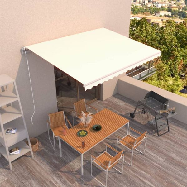 vidaXL Markise Automatisch Einziehbar 450x300 cm Creme, 3068927