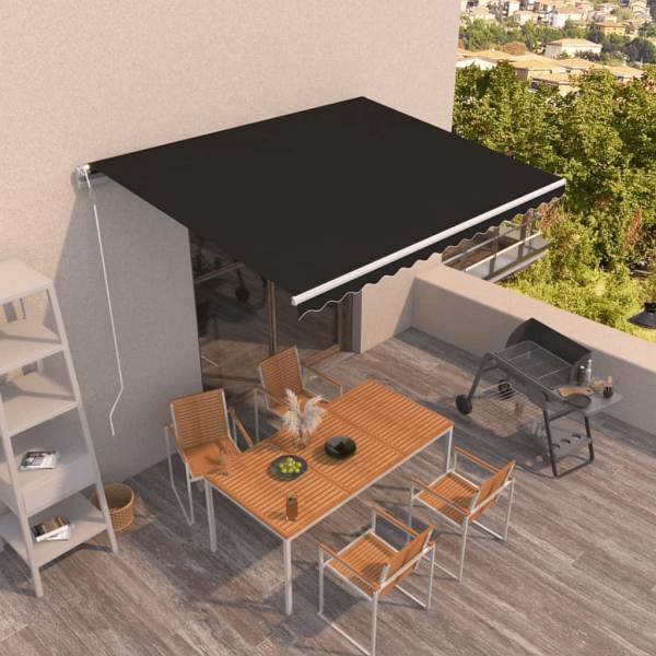 vidaXL Markise Automatisch Einziehbar 400x350 cm Anthrazit, 3068989