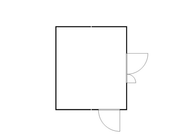 FLADAFI Materialcontainer-Kombination MC 1540, verzinkt, zerlegt, Holzfußboden, Doppelflügeltür asymmetrisch auf der 5 m Seite und Einflügeltür, F15400710