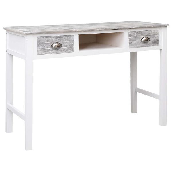 vidaXL Schreibtisch Grau 110x45x76 cm Holz, Material: Paulownia-Holz und Pappelholz, 284153