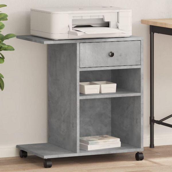 vidaXL Druckerständer mit Rollen Betongrau 60x40x68,5 cm, 840642