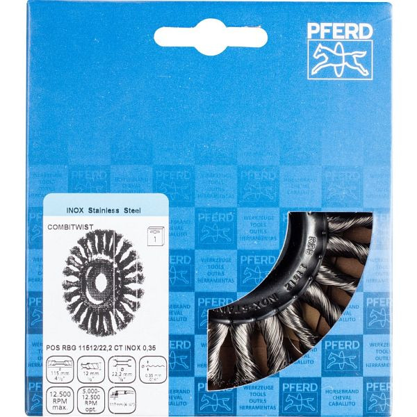 Pferd Rundbürste, gezopft POS RBG 11512/22,2 CT INOX 0,35, 43312013