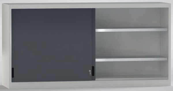 KLW Aufsatzschrank mit Schiebetüren, Mitteltrennwand, 1000x2000x525mm, 4 verstellbare Fachböden, 80kg Tragkraft, verzinkt, 7SN-UL1000TB-1020MRA