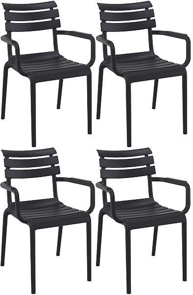 CLP 4er Set Stühle Paris, schwarz, 328007, 4255716386764