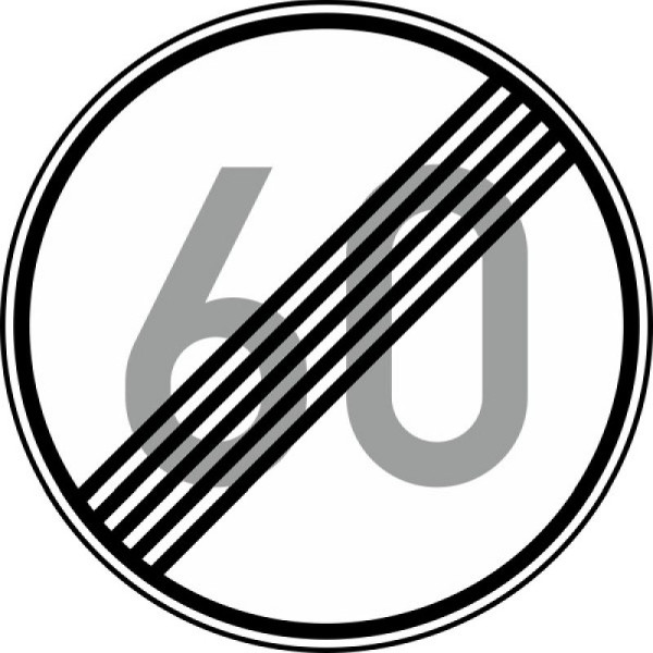 Stein HGS Ende der zulässigen Höchstgeschwindigkeit (Wunschangabe) Nr. 278, 90 km/h, 750 mm, RA1, Flachform 3 mm, 278-313-90