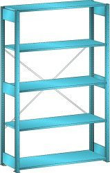 LISTA Grundregal L1006 (BxTxH) 1300x500x2200mm 160kg, 2 Regalstützenpaare inklusive 6 Tiefenstreben, Farbe: Lichtblau, 50.220.010