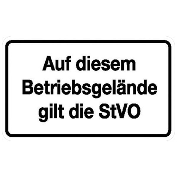 Stein HGS Verkehrsschild, Auf diesem Betriebsgelände gilt die StVO, 600 x 400 mm, 11.5695
