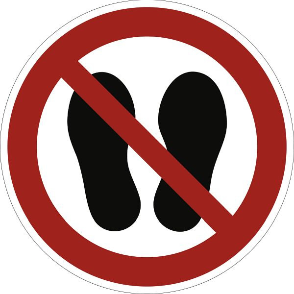 Moedel Betreten der Fläche verboten ISO 7010, Folie, Ø 200 mm, 58826