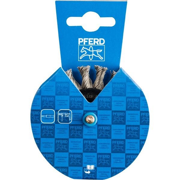 Pferd Rundbürste mit Schaft, gezopft POS RBG 7006/6 INOX 0,50, VE: 10 Stück, 43702004