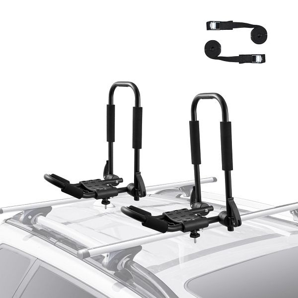 VEVOR Kajak-Dachgepäckträger, 1 Paar J-Bar, Weich, Zusammenklappbar, Befestigung Oben, Surfbrett, Kanu, SUP, Skiboard, Montage an Auto, JXKZDKHJG2J00AIJAV0
