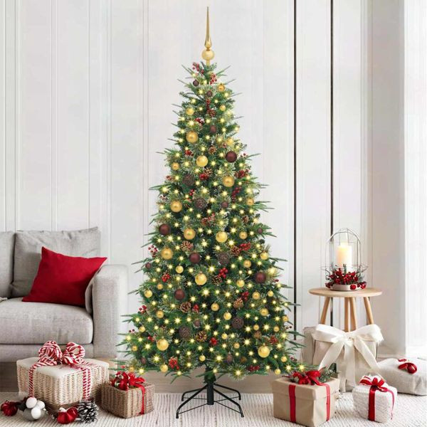 vidaXL Künstlicher klappbarer Weihnachtsbaum Grün 210 cm PE und PVC, 3397429