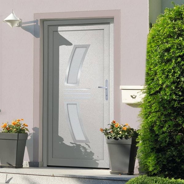 vidaXL Haustür Weiß 88x200 cm PVC, Sandwich-Füllung, 3187926