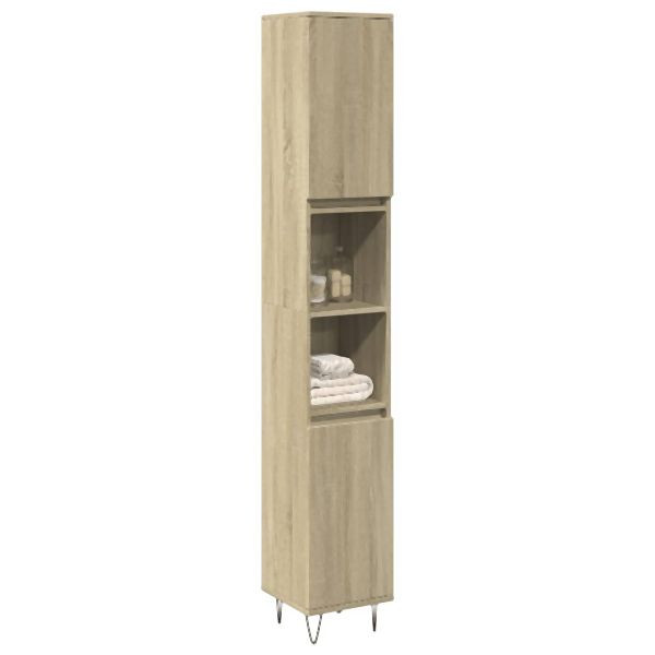 vidaXL Badschrank Sonoma-Eiche 30x30x190 cm Holzwerkstoff, 849668