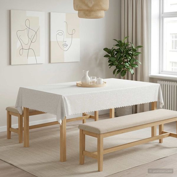 vidaXL Tischdecke 5 stk. Rechteckig Weiß 140 x 220 cm, 42040476