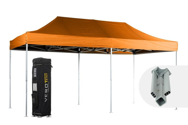 VeroTENT Faltpavillon 3x6m Classic mit Dach in orange, 3x6m-Classic-orange