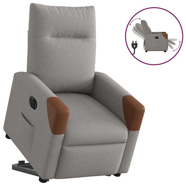 vidaXL Relaxsessel mit Aufstehhilfe Elektrisch Taupe Stoff, 3324027