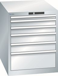 LISTA Schubladenschrank 27x36E (BxTxH) 564x725x700mm AUTO Lock, Lichtgrau, 6 Schubladen, 14.352.020.A