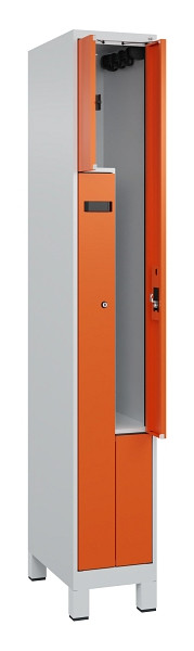 C+P Z-Spind Evolo PLUS, Füße, 2 Fächer, 1950x300x500mm, 7035/2004, Zylinderschloss, 049013-102 S10029