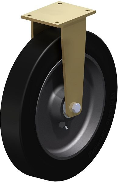 Blickle BS-GEV 520K Stahlgeschweißte Schwerlast-Bockrolle, Elastik-Vollgummi, Schwarz, 627661