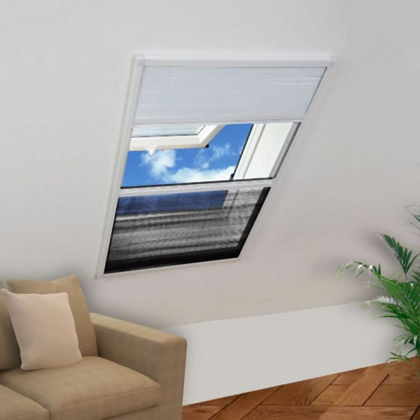 vidaXL Insektenschutz-Plissee für Fenster Jalousie Aluminium 80x100 cm, 142616