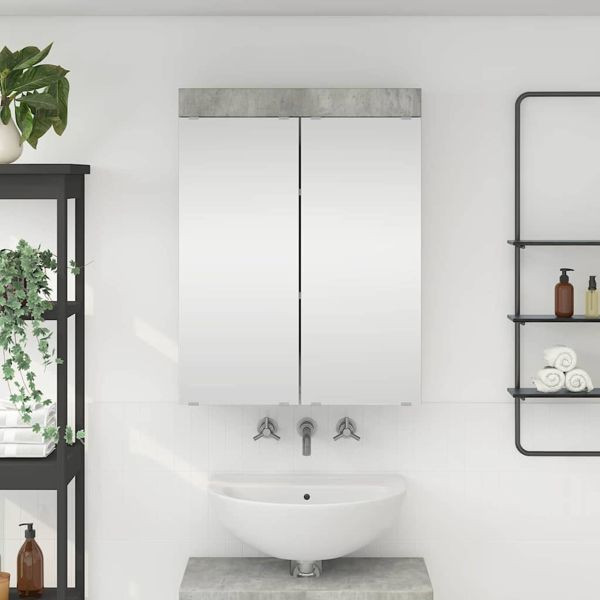 vidaXL Badezimmerspiegelschrank TULUM Beton Grau 60 x 16,5 x 78 cm, 880364