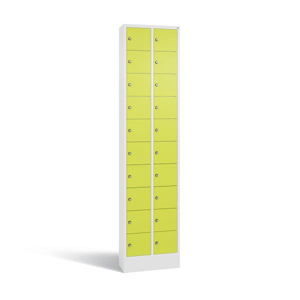 C+P Kleingefachschrank, 20 Fächer, H1950xB460xT200 mm, Weiß/Viridingrün, 80700-203 S10158