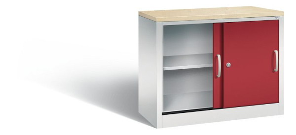 C+P Sideboard mit Schiebetüren Acurado, H720xB1000xT400mm, Farbe: Lichtgrau / Rubinrot, Bügelgriff, 2 OH, 5725-00 S10116