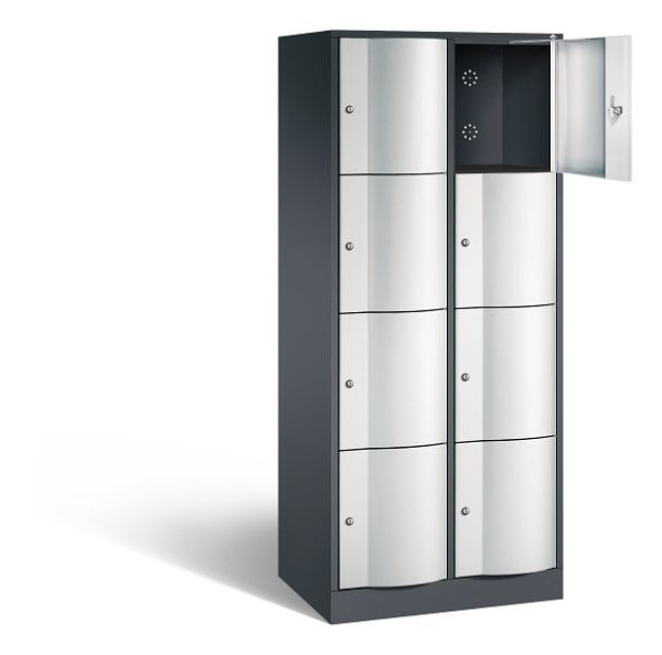 C+P Schließfachschrank Resisto, H1950xB772xT540mm, Farbe: Schwarzgrau / Lichtgrau, 8470-272 S10114
