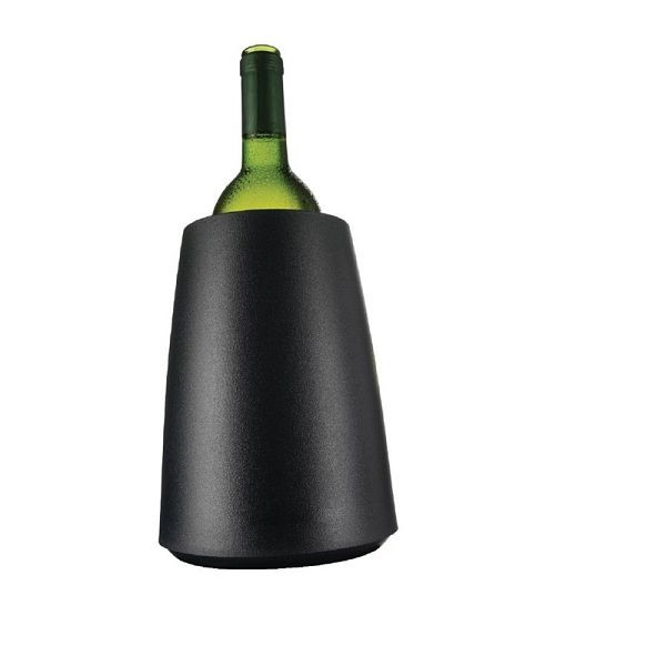 Vacu-Vin Flaschenkühler schwarz, 20,8 x 15,5 cm, kühlt Flaschen schnell, CD411