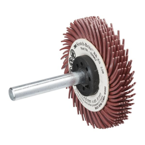 3M Scotch-Brite Bristle Disc BB-ZS mit Schaft, 50,8 mm, P220, Typ C, VE: 6 Stück, 7000078179